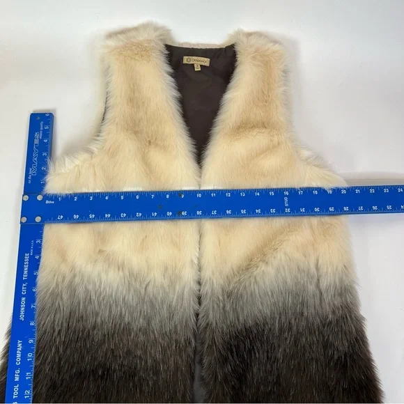 Democracy faux fur two tone warm winter vest sleeveless jacket coat - Picture 8 of 8